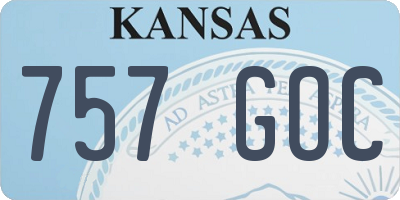 KS license plate 757GOC