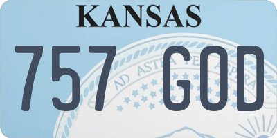 KS license plate 757GOD