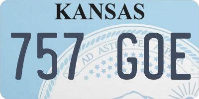 KS license plate 757GOE