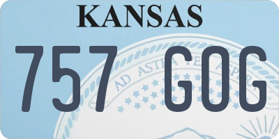 KS license plate 757GOG