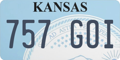 KS license plate 757GOI