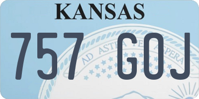 KS license plate 757GOJ