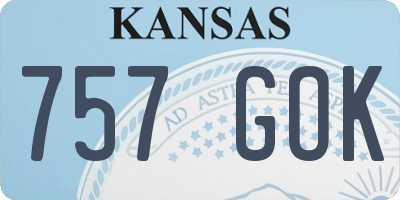 KS license plate 757GOK
