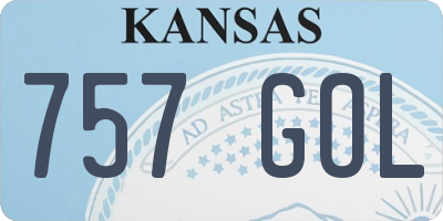 KS license plate 757GOL
