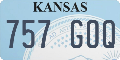 KS license plate 757GOQ