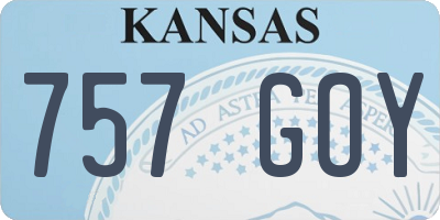 KS license plate 757GOY