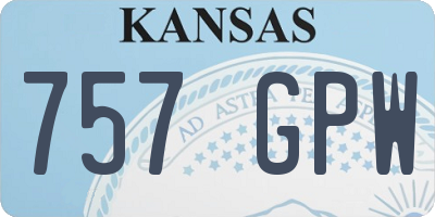 KS license plate 757GPW