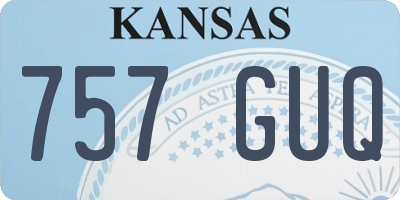 KS license plate 757GUQ