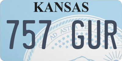 KS license plate 757GUR