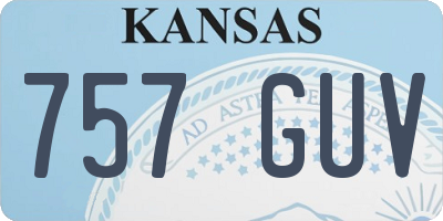KS license plate 757GUV