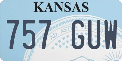 KS license plate 757GUW