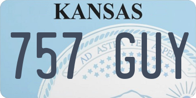 KS license plate 757GUY