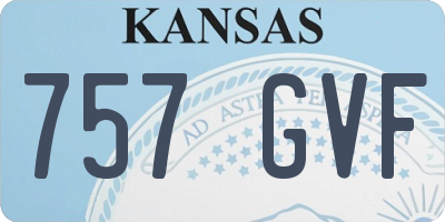 KS license plate 757GVF
