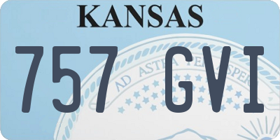 KS license plate 757GVI