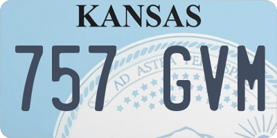KS license plate 757GVM