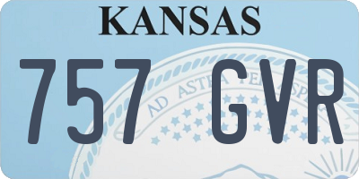 KS license plate 757GVR