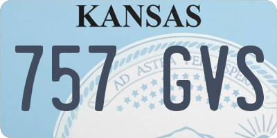 KS license plate 757GVS