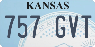 KS license plate 757GVT
