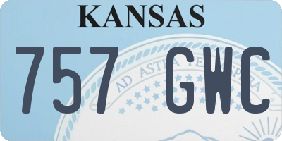 KS license plate 757GWC