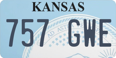 KS license plate 757GWE