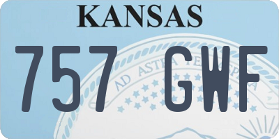 KS license plate 757GWF