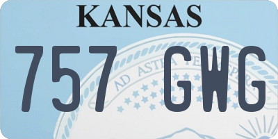 KS license plate 757GWG