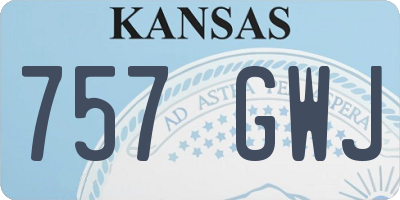 KS license plate 757GWJ
