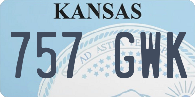 KS license plate 757GWK