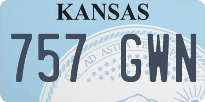 KS license plate 757GWN