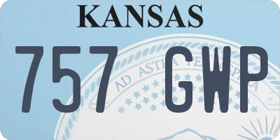 KS license plate 757GWP