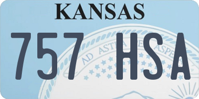 KS license plate 757HSA