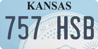KS license plate 757HSB
