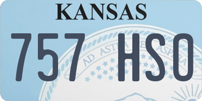 KS license plate 757HSO