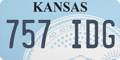 KS license plate 757IDG