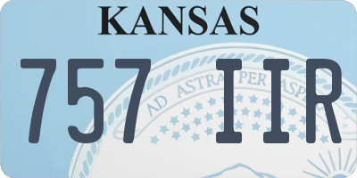 KS license plate 757IIR