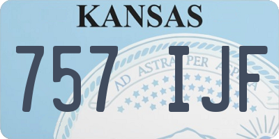 KS license plate 757IJF