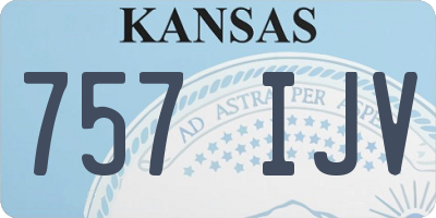 KS license plate 757IJV