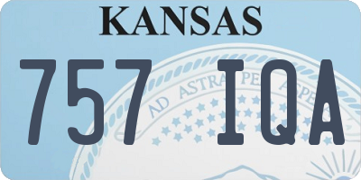 KS license plate 757IQA