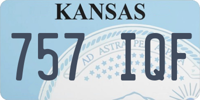 KS license plate 757IQF