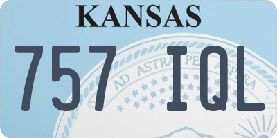KS license plate 757IQL