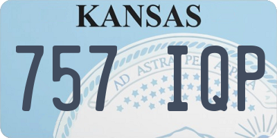 KS license plate 757IQP