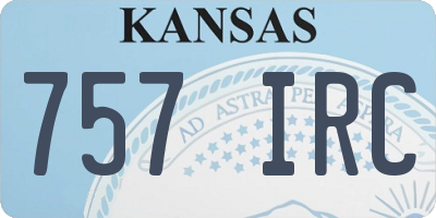 KS license plate 757IRC