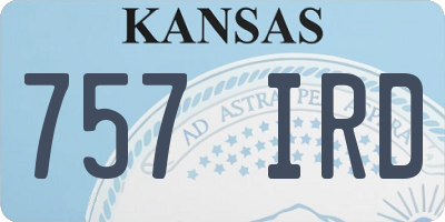 KS license plate 757IRD