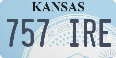 KS license plate 757IRE