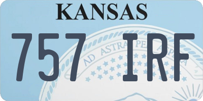 KS license plate 757IRF