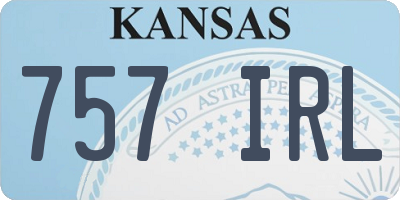 KS license plate 757IRL