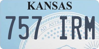 KS license plate 757IRM
