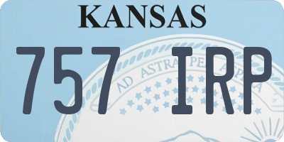 KS license plate 757IRP