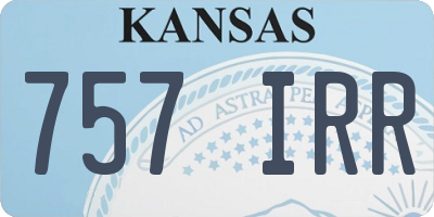 KS license plate 757IRR
