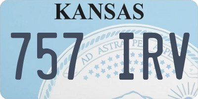 KS license plate 757IRV